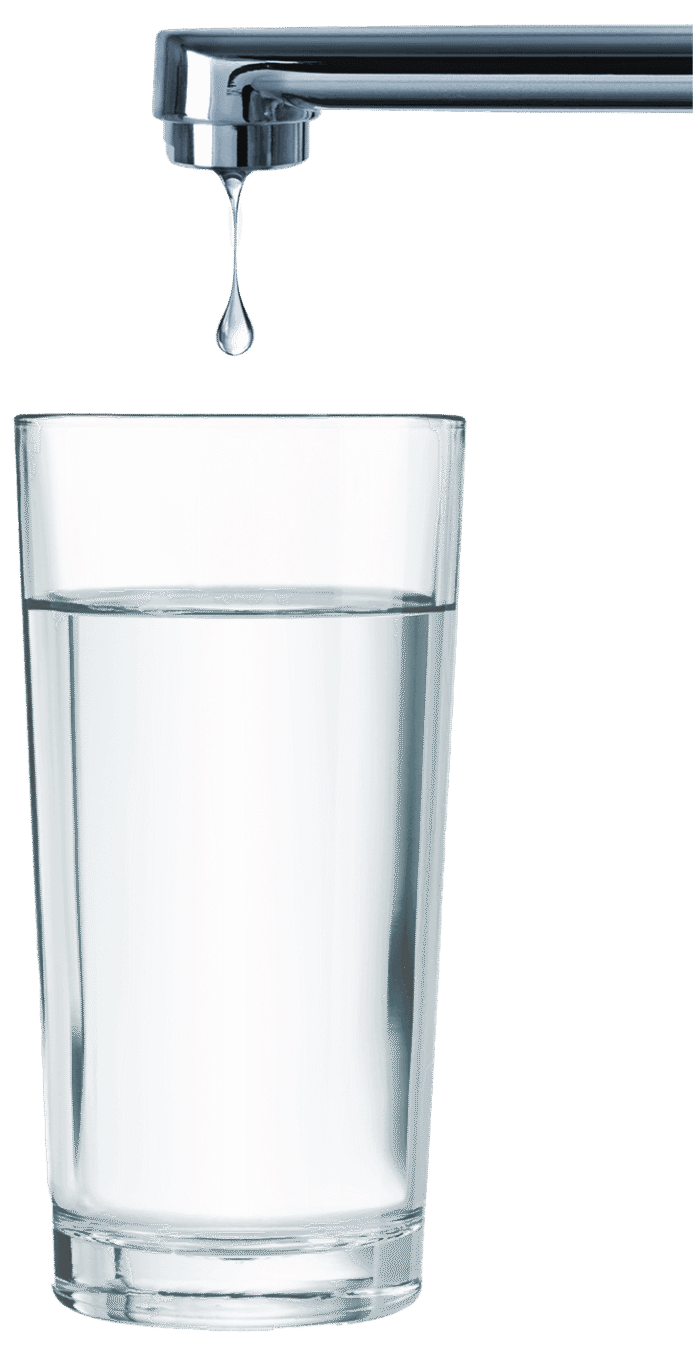 Water pouring into a glass